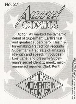 1987 DC Comics Backing Board Cards #27 Action Comics #1 Back
