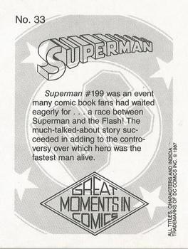 1987 DC Comics Backing Board Cards #33 Superman #199 Back