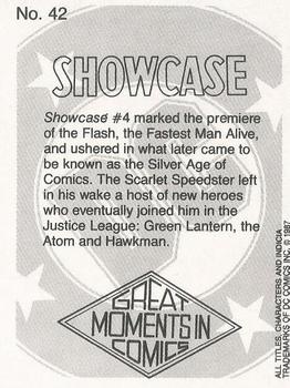 1987 DC Comics Backing Board Cards #42 Showcase #4 Back