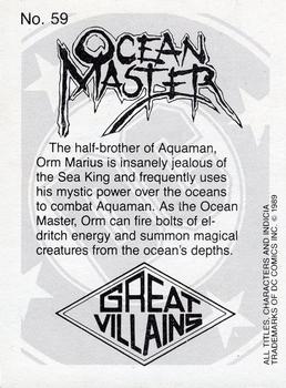 1989 DC Comics Backing Board Cards #59 Ocean Master Back