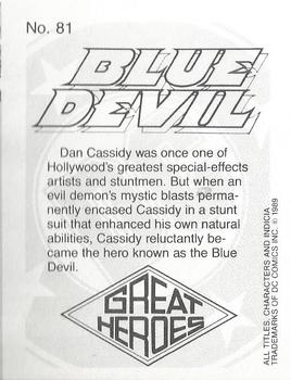 1989 DC Comics Backing Board Cards #81 Blue Devil Back