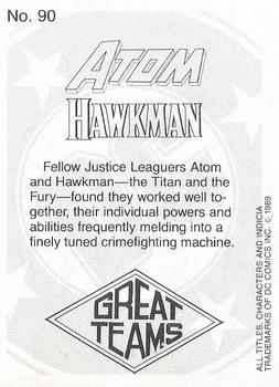 1989 DC Comics Backing Board Cards #90 Atom & Hawkman #45 Back