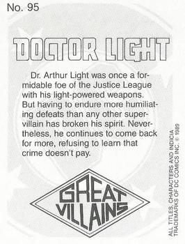 1989 DC Comics Backing Board Cards #95 Dr. Light Back