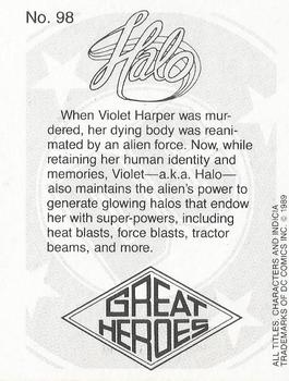 1989 DC Comics Backing Board Cards #98 Halo Back