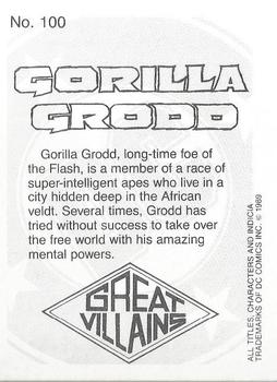 1989 DC Comics Backing Board Cards #100 Gorilla Grodd Back