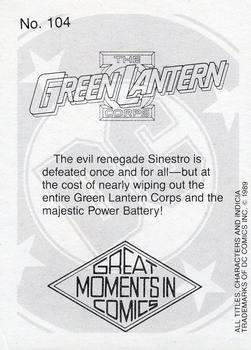 1989 DC Comics Backing Board Cards #104 Green Lantern Corps #224 Back