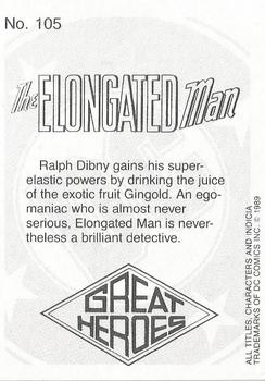 1989 DC Comics Backing Board Cards #105 Elongated Man Back