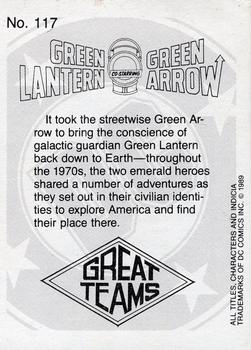 1989 DC Comics Backing Board Cards #117 Green Lantern/Green Arrow #76 Back