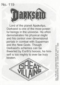 1989 DC Comics Backing Board Cards #119 Darkseid Back