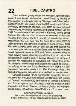 1990 Eclipse Coup d'Etat #22 Fidel Castro Back