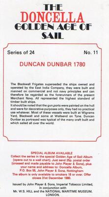 1978 Doncella The Golden Age of Sail #11 Duncan Dunbar 1780 Back