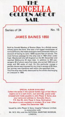 1978 Doncella The Golden Age of Sail #15 James Baines 1850 Back