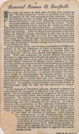 1888 W. Duke, Sons & Co. Histories of Generals (N114) #NNO James Garfield Back