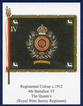 2012 Regimental Colours : The Queen's Royal Regiment (West Surrey) 2nd Series #4 Regimental Colour 4th Battalion TF The Queen's (Royal West Surrey Regiment) 1910-1938 Front