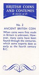 1966 British Coins and Costumes #2 Ancient British Coin Back