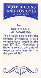 1966 British Coins and Costumes #3 Roman Coin of Augustus Back