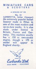 1960 Ewbanks Miniature Cars & Scooters #14 Lambretta Back