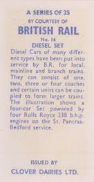 1973 Clover Dairies British Rail #16 Diesel Set Back
