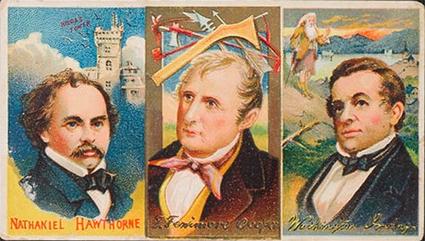 1888 W. Duke, Sons & Co. Great Americans (N112) #NNO Nathaniel Hawthorne  / James Fenimore Cooper / Washington Irving Front