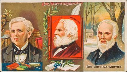 1888 W. Duke, Sons & Co. Great Americans (N112) #NNO Oliver Wendell Holmes / Henry Longfellow / John G. Whittier Front