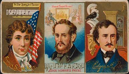 1888 W. Duke, Sons & Co. Great Americans (N112) #NNO Francis Scott Key /John Howard Payne / Edgar Allan Poe Front