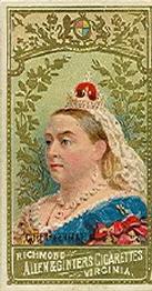 1889 Allen & Ginter World's Sovereigns (N34) #NNO Queen Of England Front