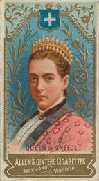 1889 Allen & Ginter World's Sovereigns (N34) #NNO Queen Of Greece Front