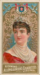 1889 Allen & Ginter World's Sovereigns (N34) #NNO Queen Of Italy Front