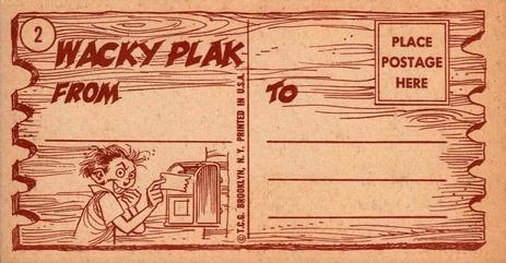 1959 Topps Wacky Plaks #2 Money Can't Buy Poverty Back