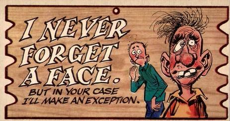 1959 Topps Wacky Plaks #21 I Never Forget A Face But in Your Case... Front