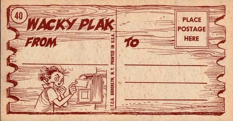 1959 Topps Wacky Plaks #40 You're Head and Shoulders Above Everyone Back