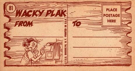 1959 Topps Wacky Plaks #81 Use Your Head! Back