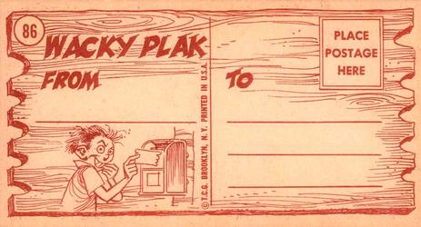 1959 Topps Wacky Plaks #86 Stop Worrying Back