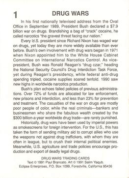 1991 Eclipse Drug Wars #1 Drug Wars Back