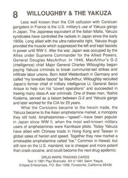 1991 Eclipse Drug Wars #8 Willoughby & the Yakuza Back