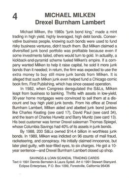 1991 Eclipse Savings & Loan Scandal #4 Michael Milken Back