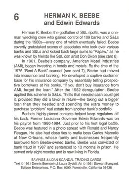 1991 Eclipse Savings & Loan Scandal #6 Herman K. Beebe / Edwin Edwards Back