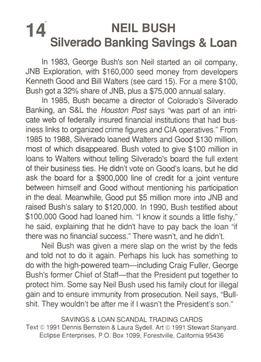 1991 Eclipse Savings & Loan Scandal #14 Neil Bush Back