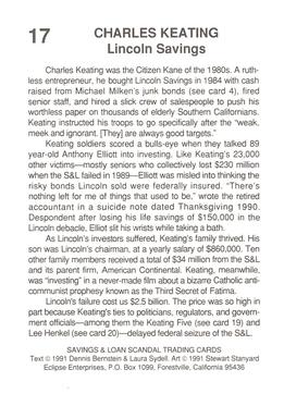 1991 Eclipse Savings & Loan Scandal #17 Charles Keating Back