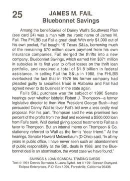 1991 Eclipse Savings & Loan Scandal #25 James M. Fail Back