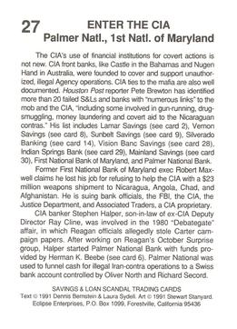 1991 Eclipse Savings & Loan Scandal #27 Enter the CIA Back