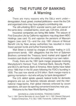 1991 Eclipse Savings & Loan Scandal #36 The Future of Banking Back