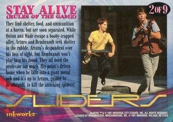 1997 Inkworks Sliders - Season 3 Special (Embossed) #2 Stay Alive (Rules of the Game) Back