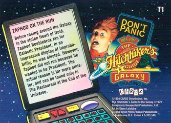 1994 Cardz The Hitchhiker's Guide to the Galaxy - Tekchromes #T1 Zaphod on the Run Back