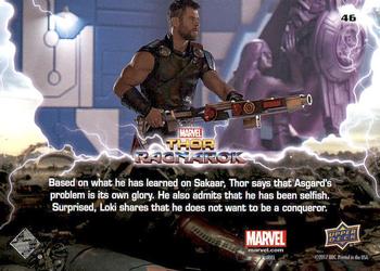 2017 Upper Deck Marvel Thor Ragnarok #46 Armed Thor Back