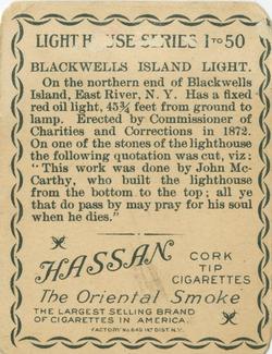 1911 American Tobacco Company Lighthouse Series (T77) #NNO Blackwells Island Light Back