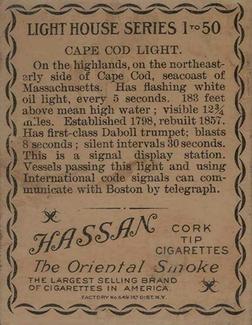 1911 American Tobacco Company Lighthouse Series (T77) #NNO Cape Cod Light Back