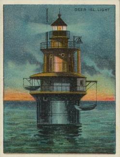 1911 American Tobacco Company Lighthouse Series (T77) #NNO Deer Island Light Front