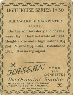 1911 American Tobacco Company Lighthouse Series (T77) #NNO Delaware Breakwater Light Back