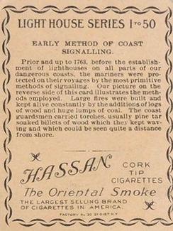 1911 American Tobacco Company Lighthouse Series (T77) #NNO Early Methods Of Coast Signalling Back
